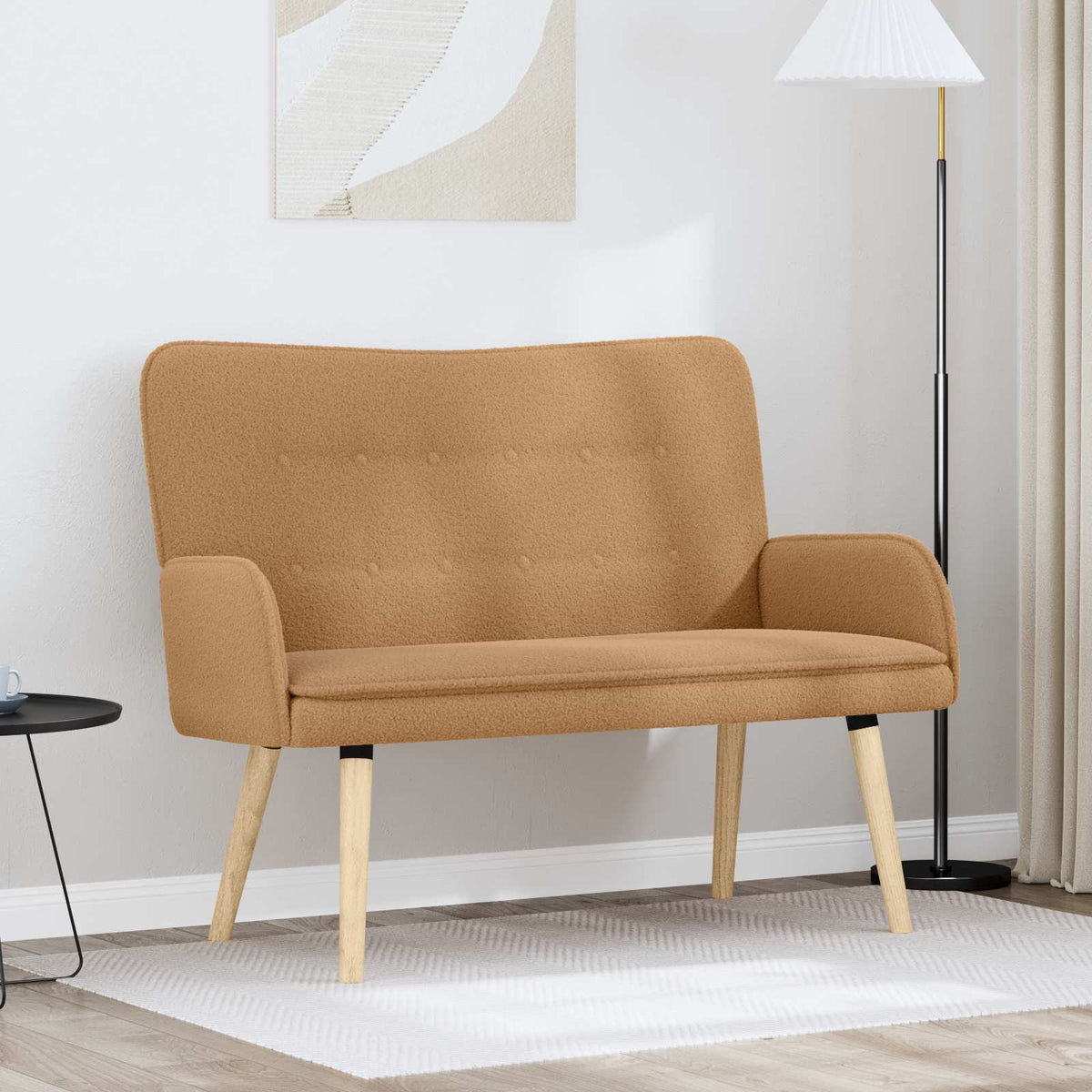 2-Zits Sofa Beige 115 x 61 x 87 cm Bouclé is nu te koop bij PeponiXL, paradijselijk wonen!
