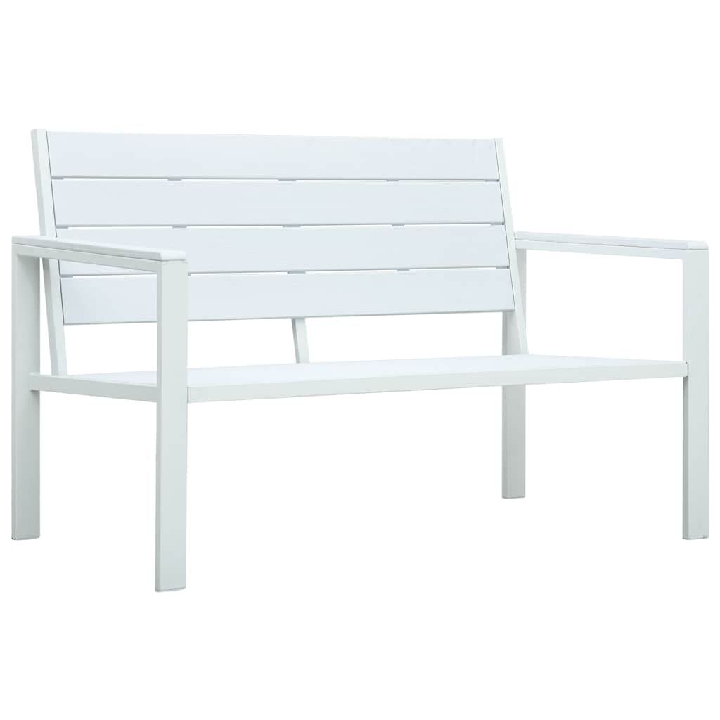 Tuinbank hout-look 120 cm HDPE wit is nu te koop bij PeponiXL, paradijselijk wonen!