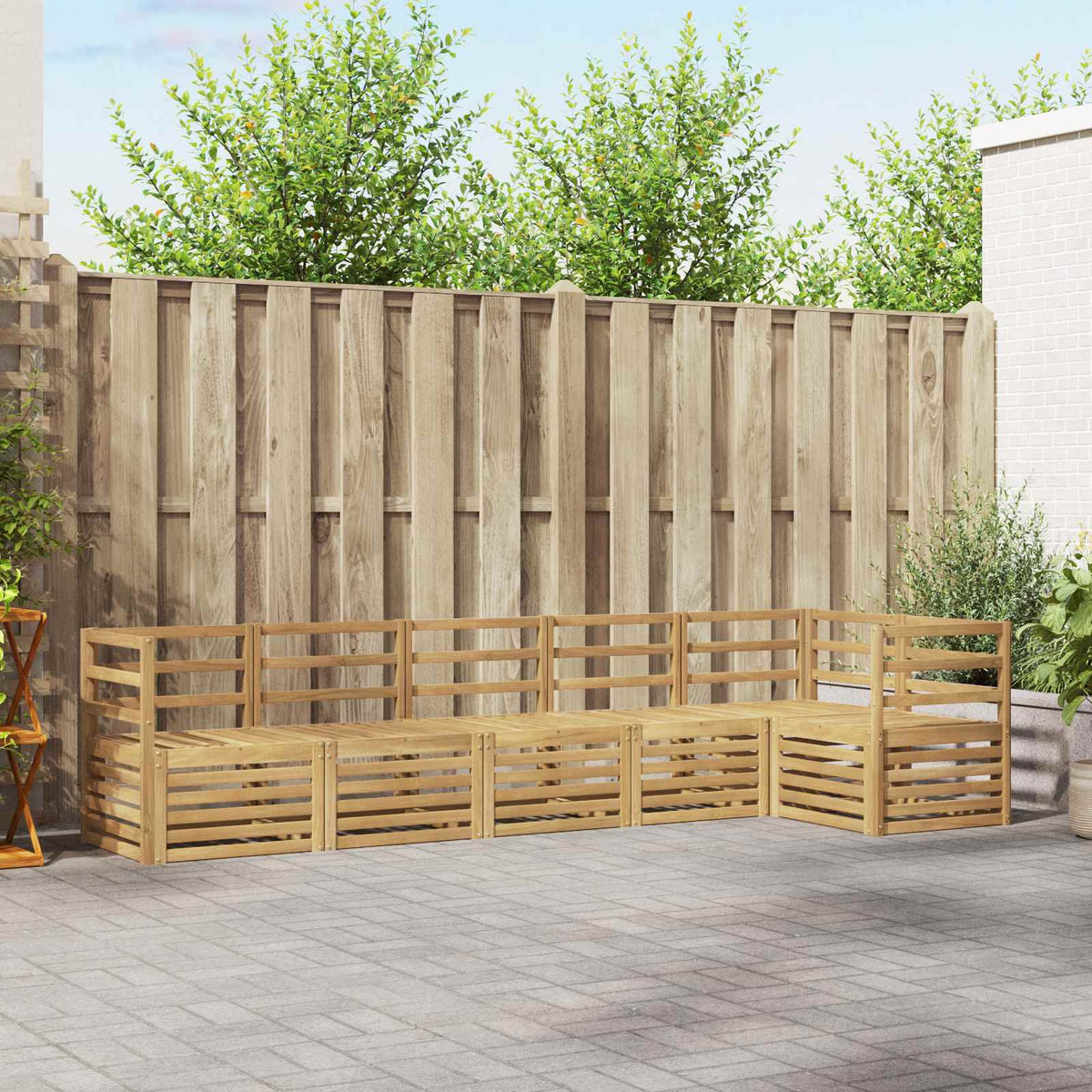 Buiten bankenset 6 pcs Wit 304 x 126,5 x 73 cm is nu te koop bij PeponiXL, paradijselijk wonen!