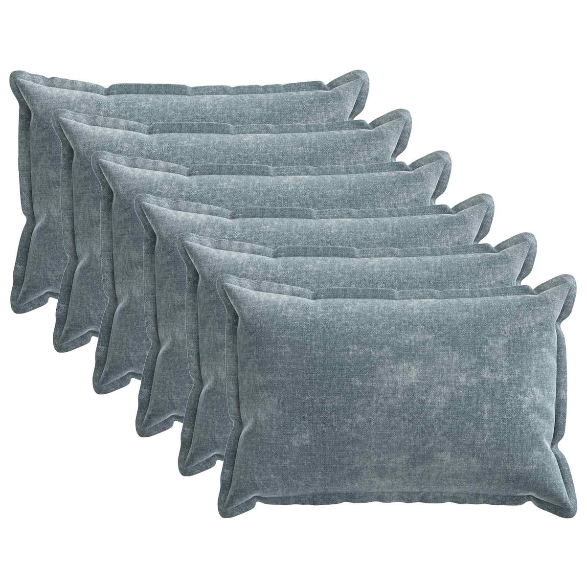 Kussensloop 6 st HOUTEN Lichtblauw 50 x 80 cm Chenille Stof is nu te koop bij PeponiXL, paradijselijk wonen!