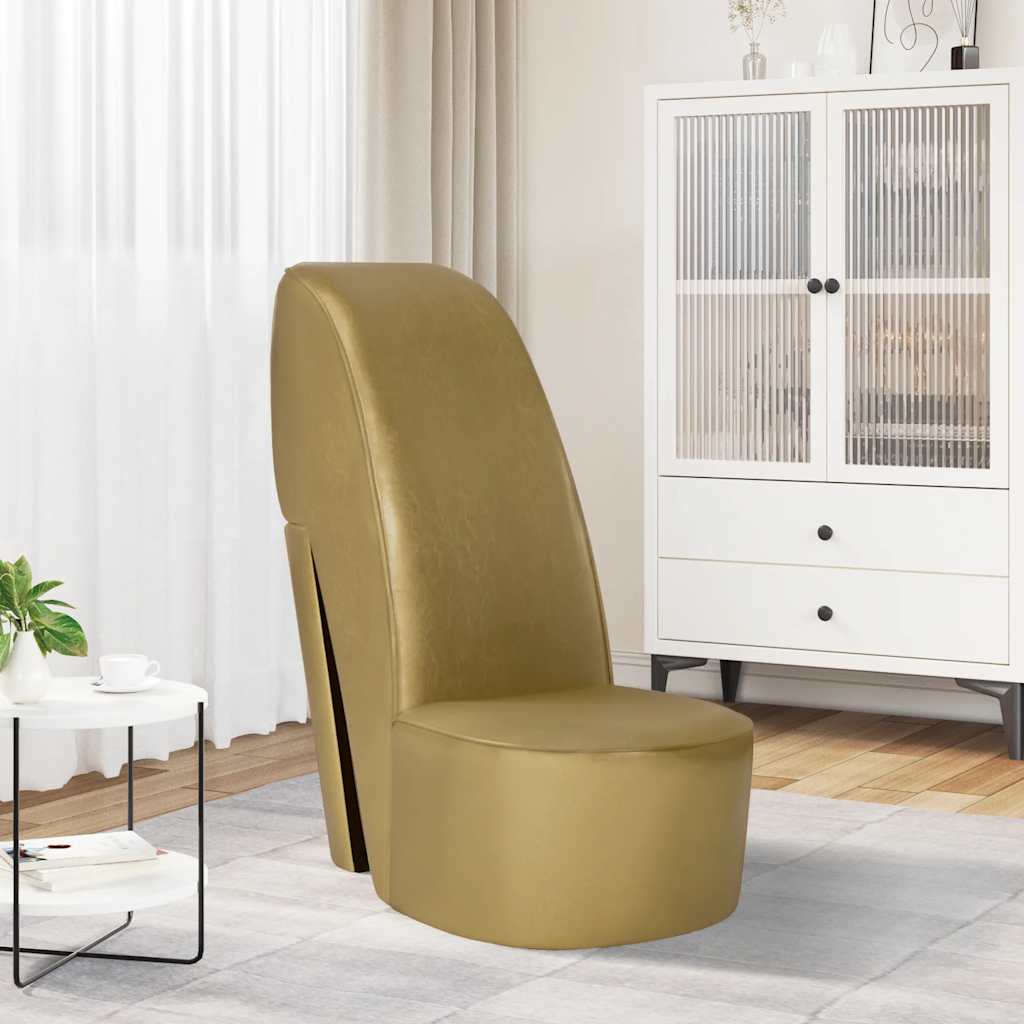 Hakstoel kunstleer goudkleurig is nu te koop bij PeponiXL, paradijselijk wonen!