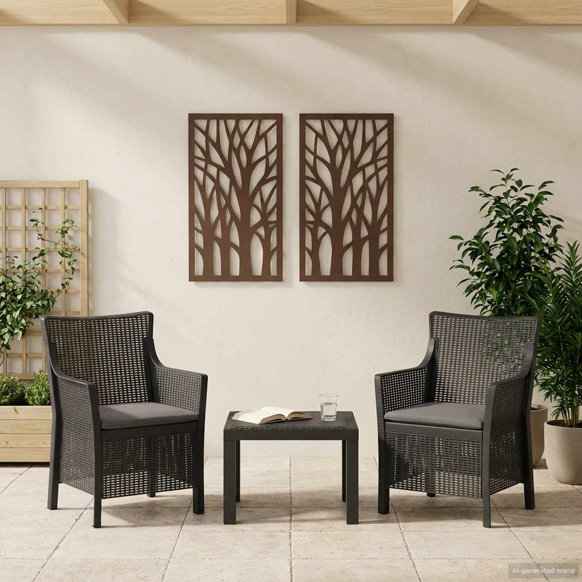 Loungeset met kussen 3 pcs Antracietkleurig PP is nu te koop bij PeponiXL, paradijselijk wonen!