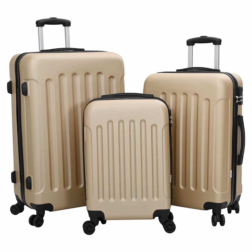 Koffer met slot 3 pcs champagne 50 x 31 x 78 cm ABS Kunststof is nu te koop bij PeponiXL, paradijselijk wonen!