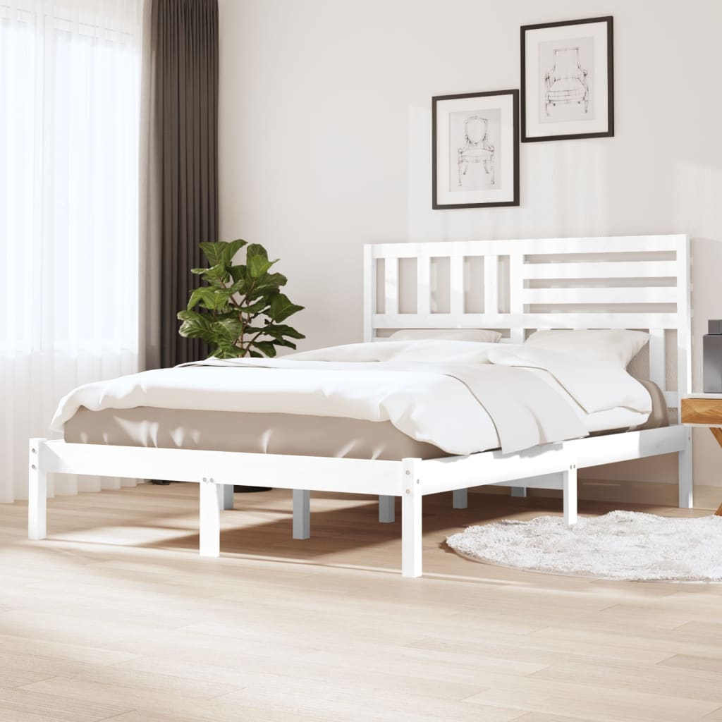 Bedframe massief grenenhout wit 160x200 cm is nu te koop bij PeponiXL, paradijselijk wonen!