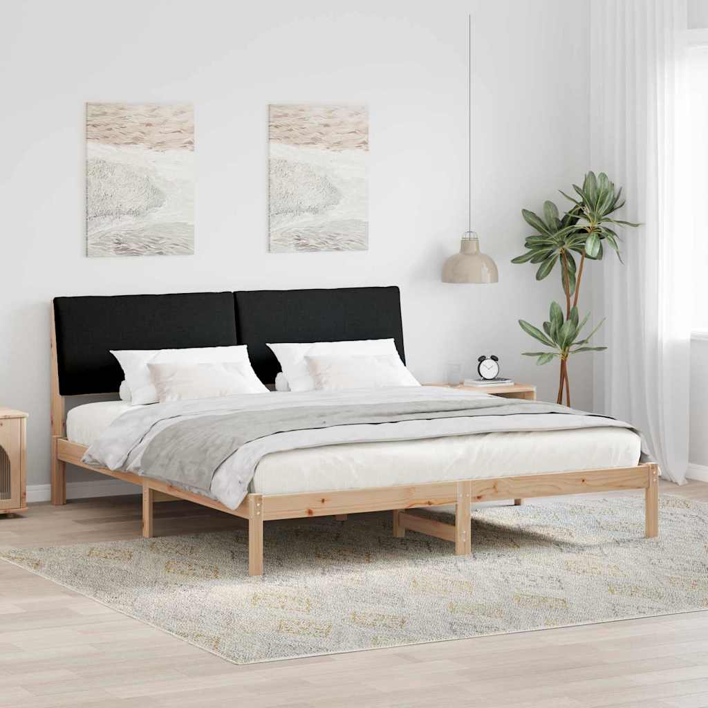 Bedframe Bruin en zwart 200 x 200 cm Massief grenenhout is nu te koop bij PeponiXL, paradijselijk wonen!