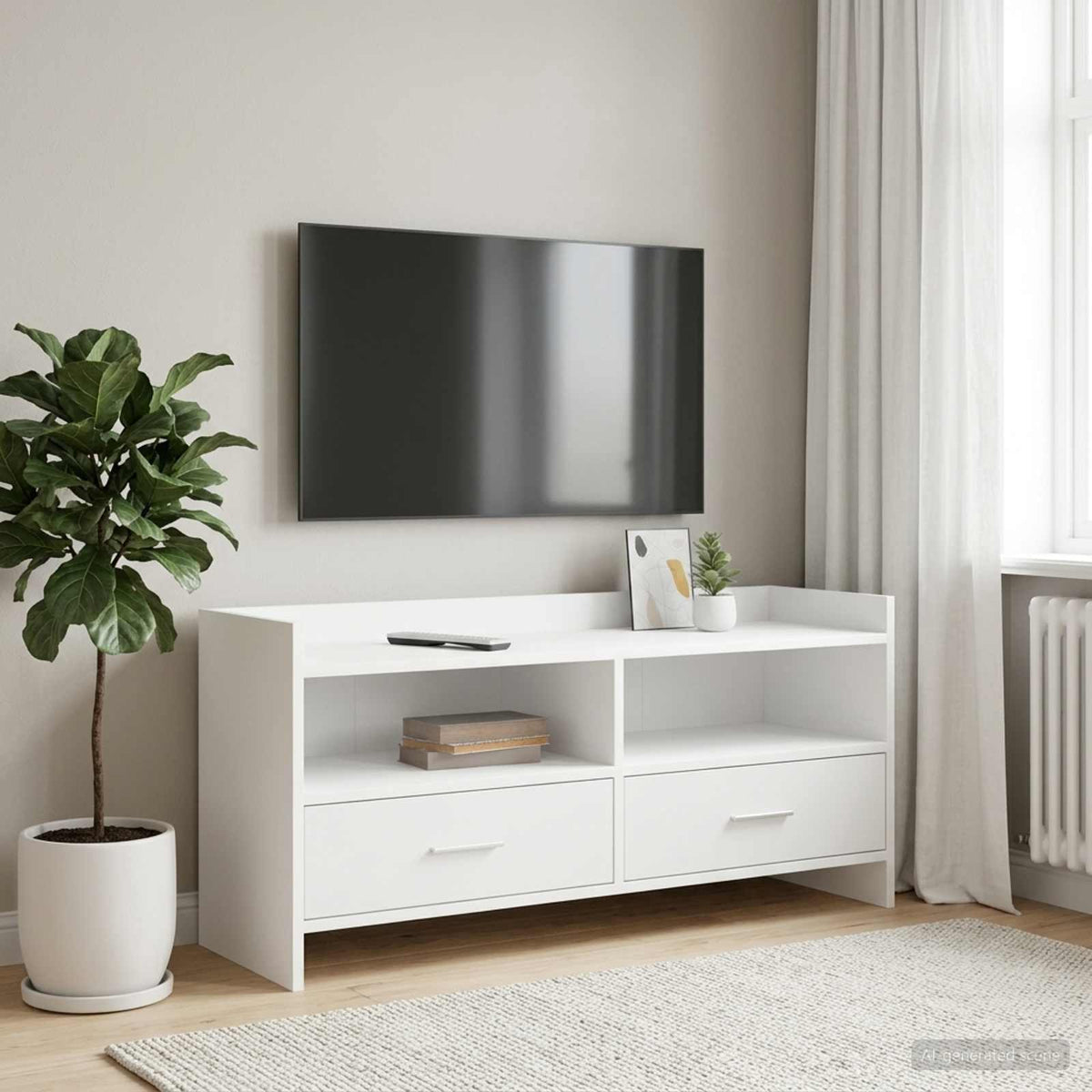 TV-kast 100 x 33 x 47 cm Wit Bewerkt hout is nu te koop bij PeponiXL, paradijselijk wonen!