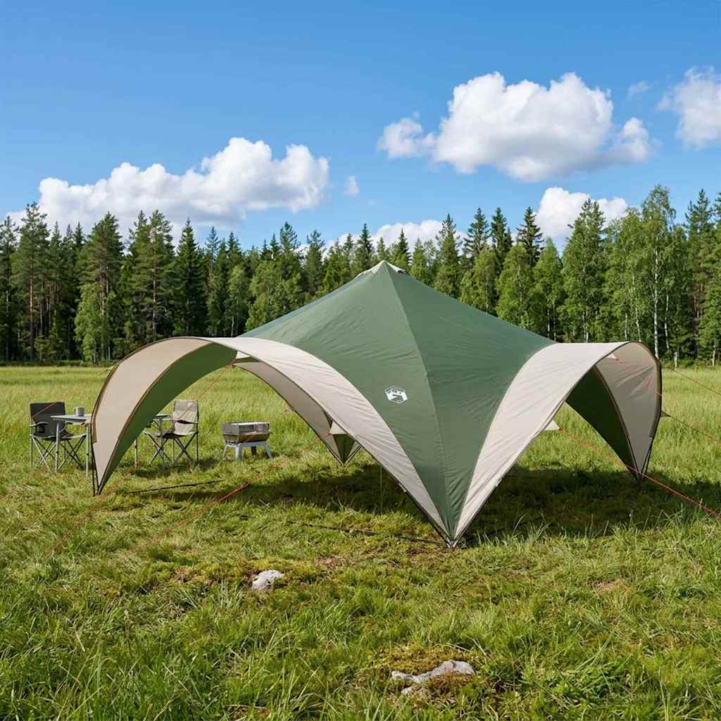 Partytent met dak Groen 400 x 400 x 320 cm Polyester en staal is nu te koop bij PeponiXL, paradijselijk wonen!