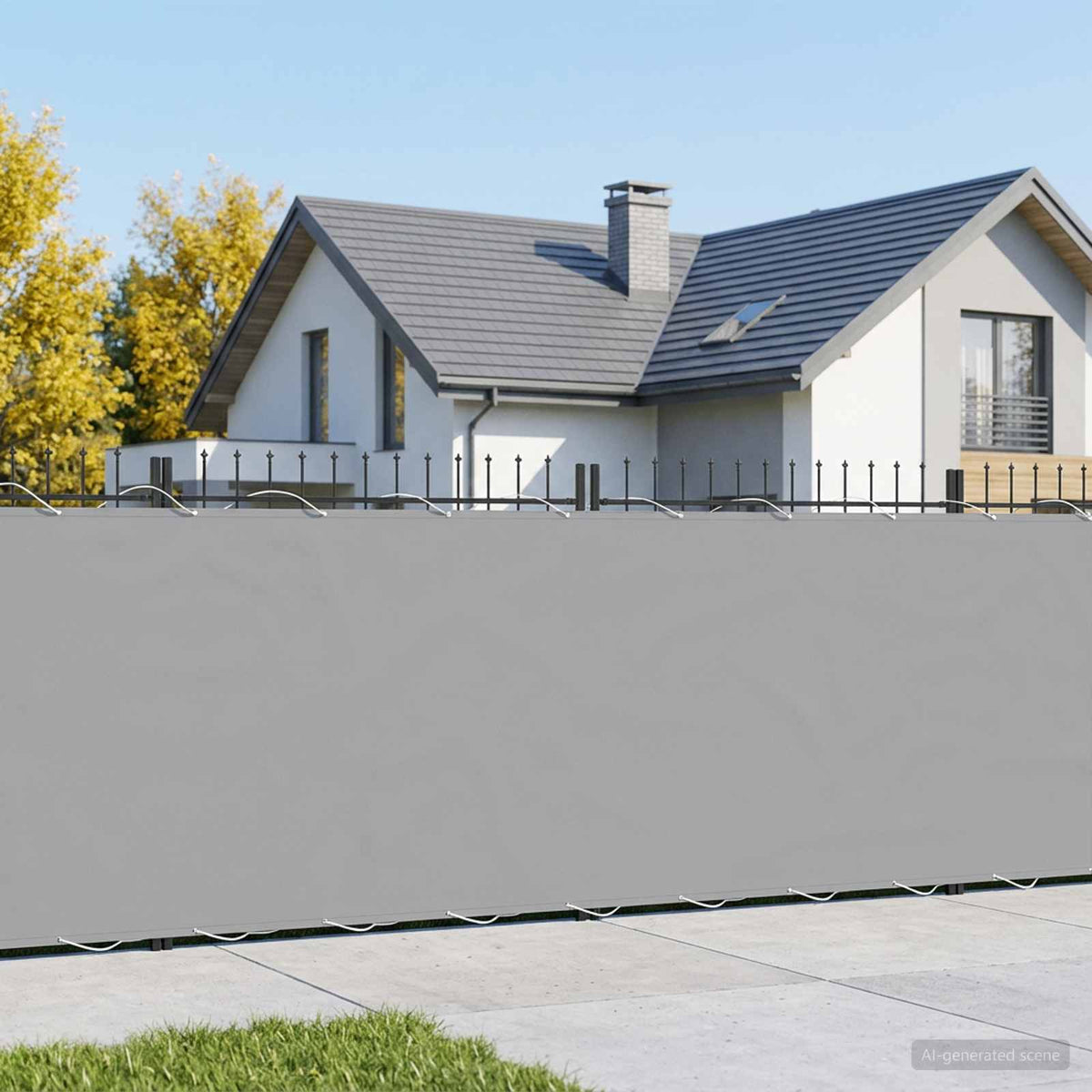 Balkon Privacy Scherm 1,8 x 25 m Stof met PU-coating Lichtgrijs is nu te koop bij PeponiXL, paradijselijk wonen!