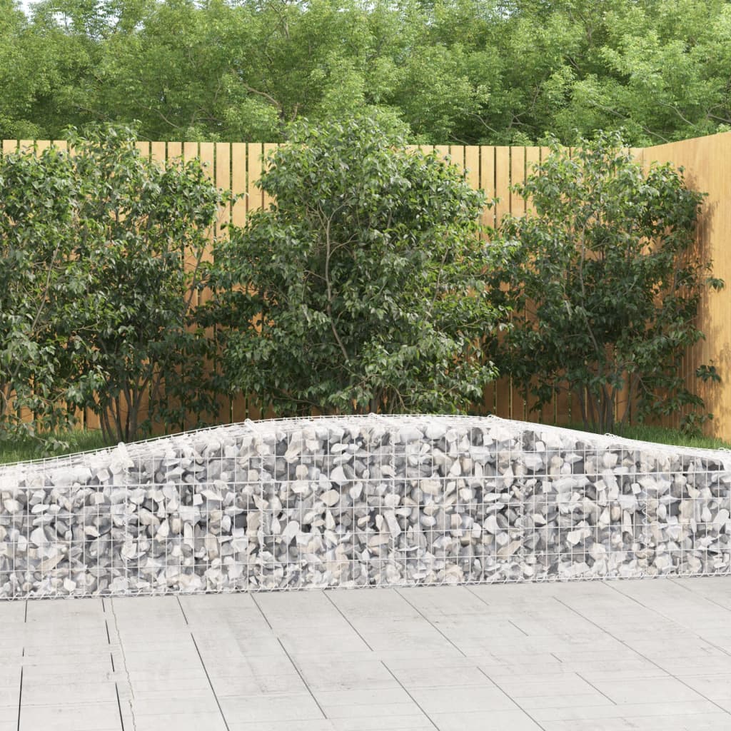 Schanskorven 9 st gewelfd 400x50x40/60 cm gegalvaniseerd ijzer is nu te koop bij PeponiXL, paradijselijk wonen!