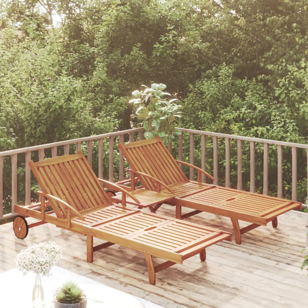 Ligbeddenset met tafel massief acaciahout is nu te koop bij PeponiXL, paradijselijk wonen!