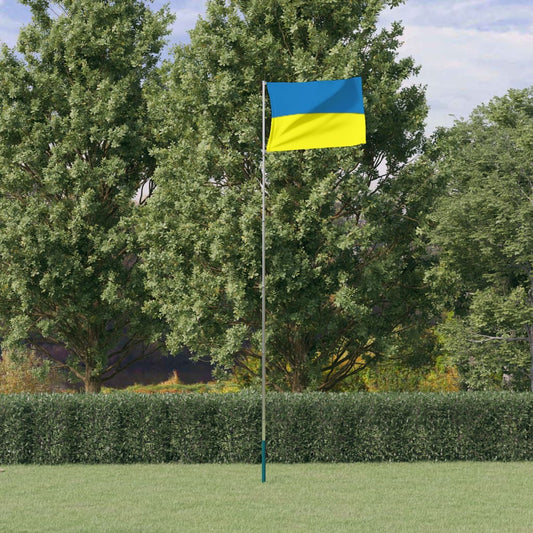 Vlag met vlaggenmast Oekraïne 5,55 m aluminium is nu te koop bij PeponiXL, paradijselijk wonen!