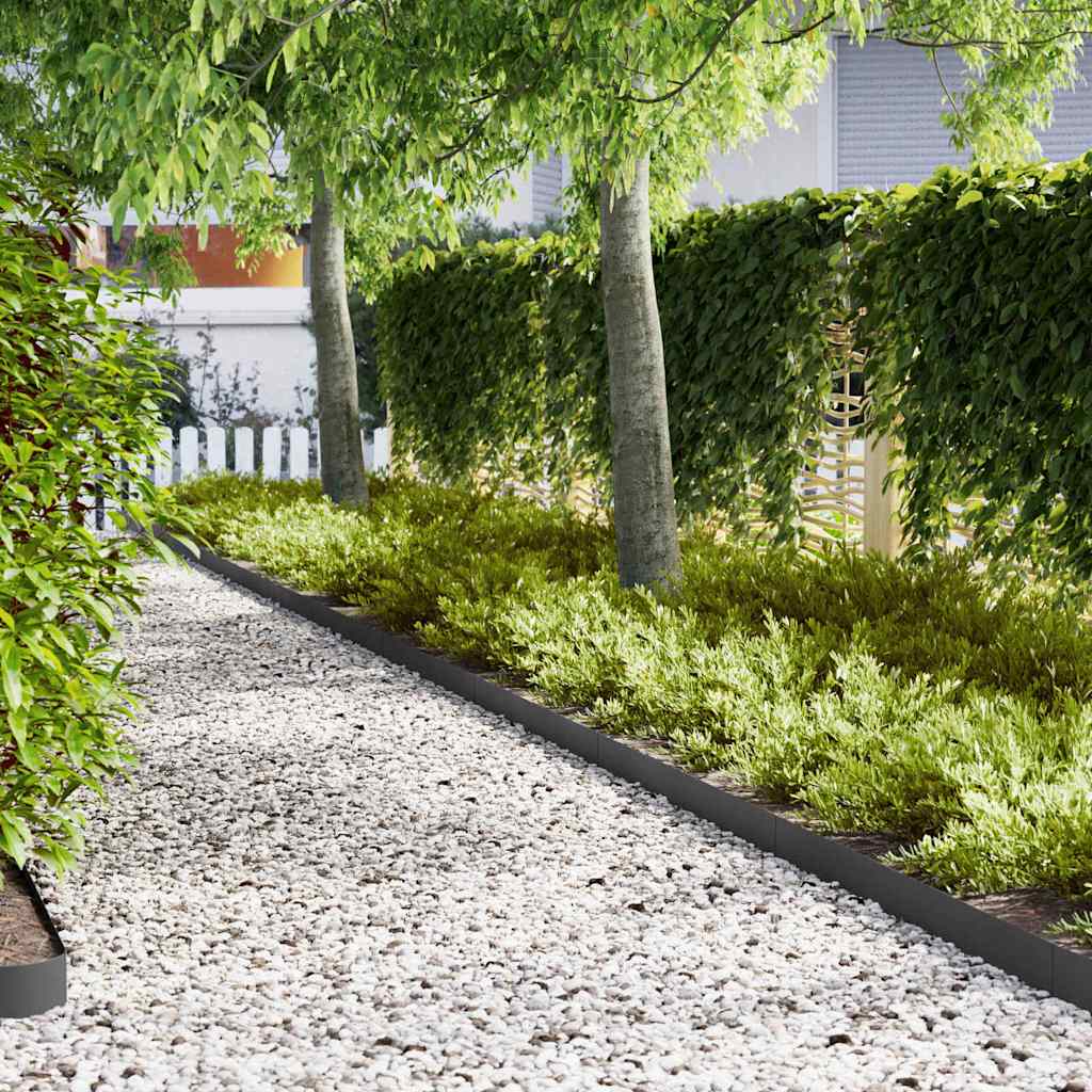 Tuinrand 50 pcs Zwart 100 x 0,05 x 15 cm Koudgewalst staal is nu te koop bij PeponiXL, paradijselijk wonen!