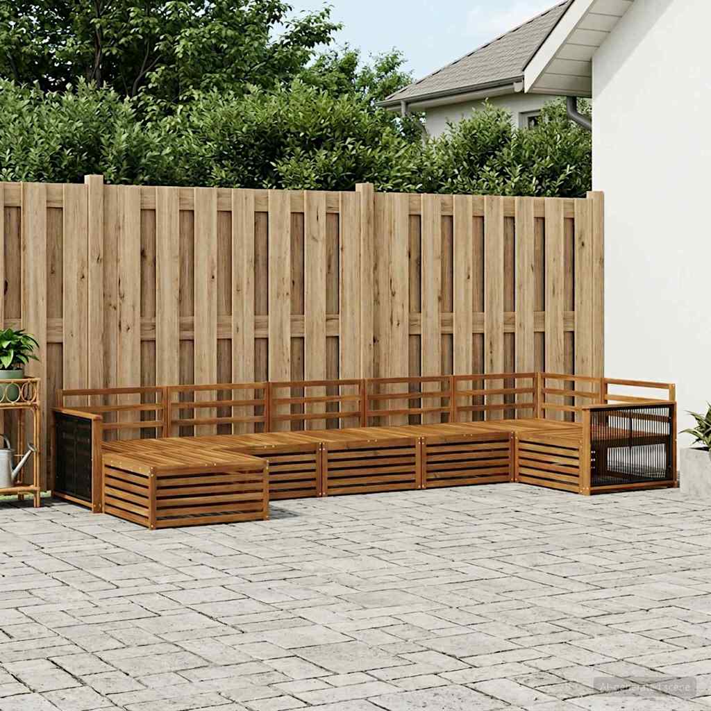 Buiten bankenset 7 pcs Naturel is nu te koop bij PeponiXL, paradijselijk wonen!