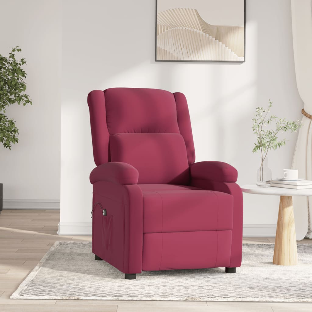 Fauteuil verstelbaar elektrisch stof wijnrood is nu te koop bij PeponiXL, paradijselijk wonen!