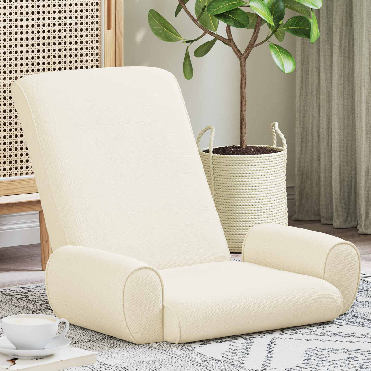 Vloerstoel Crème 68 x 51 x 56 cm Grove Fluweel is nu te koop bij PeponiXL, paradijselijk wonen!