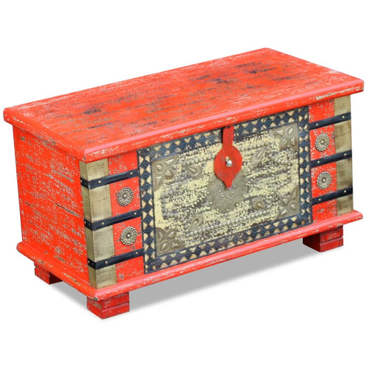 Opbergkist 80x40x45 cm mangohout rood is nu te koop bij PeponiXL, paradijselijk wonen!