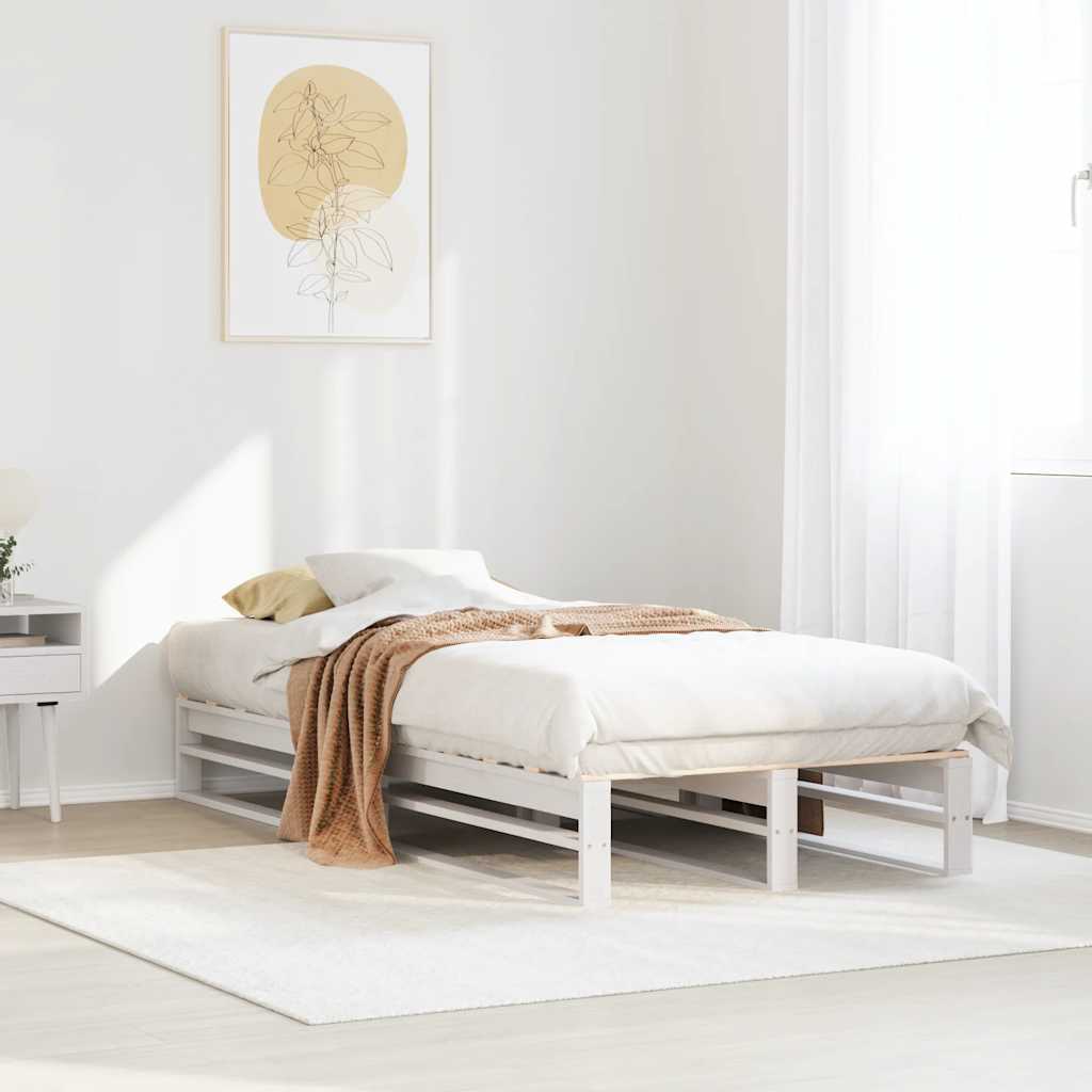 Bedframe zonder matras massief grenenhout wit 90x200 cm is nu te koop bij PeponiXL, paradijselijk wonen!