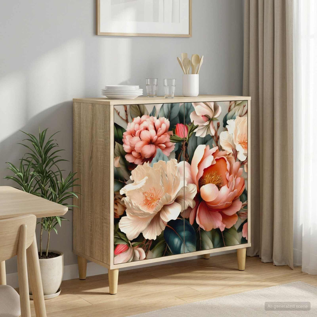 Dressoir BORNE Sonoma 69 x 33 x 75 cm Bewerkt hout is nu te koop bij PeponiXL, paradijselijk wonen!