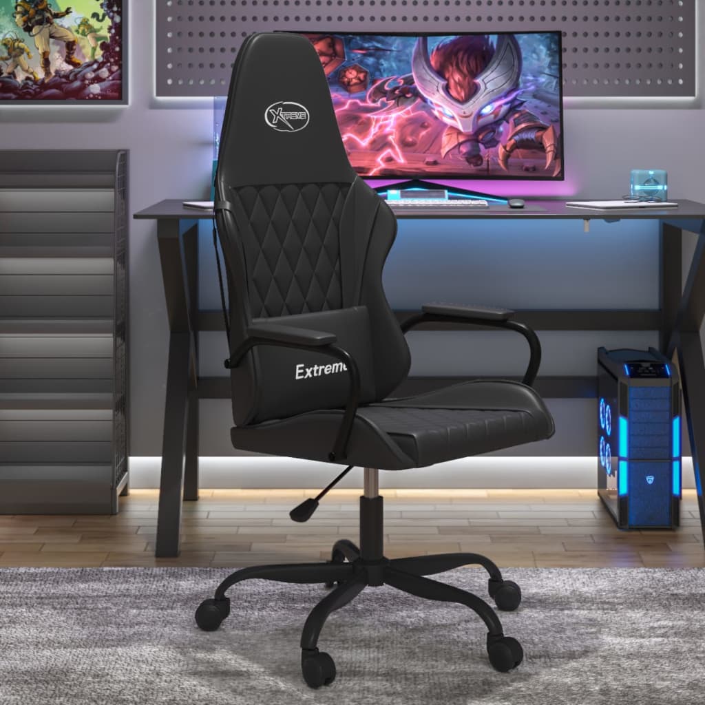 Gamestoel kunstleer zwart is nu te koop bij PeponiXL, paradijselijk wonen!