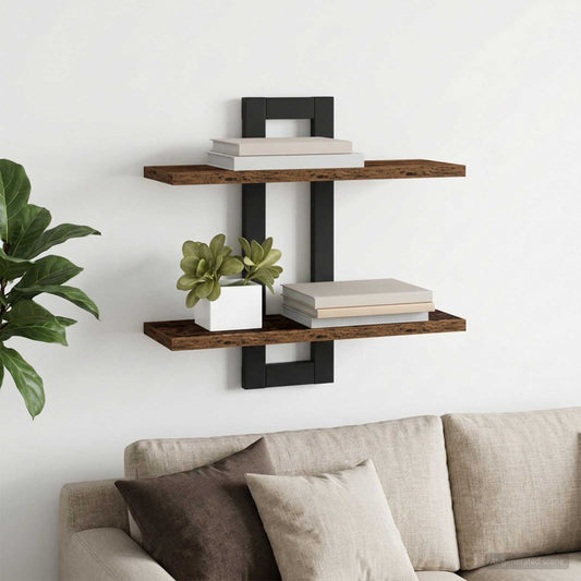 Zwevende schappen Oud hout 40 x 15 x 40 cm Bewerkt hout is nu te koop bij PeponiXL, paradijselijk wonen!