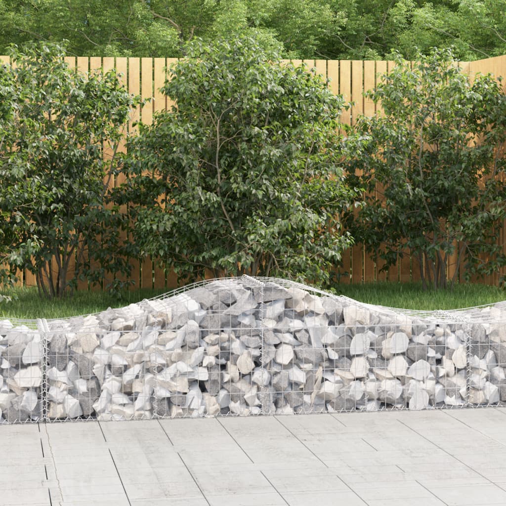 Schanskorven 12 st gewelfd 200x50x40/60 cm gegalvaniseerd ijzer is nu te koop bij PeponiXL, paradijselijk wonen!