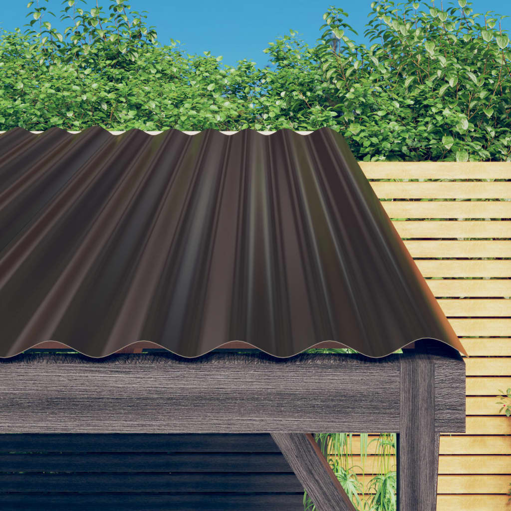 Dakpanelen 12 st 100x36 cm gegalvaniseerd staal bruin is nu te koop bij PeponiXL, paradijselijk wonen!