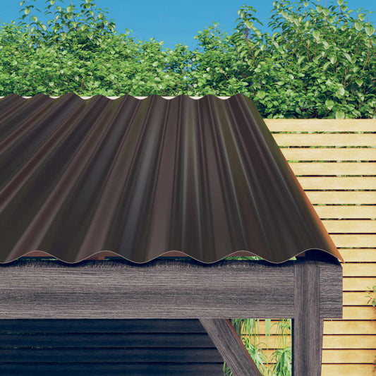 Dakpanelen 12 st 100x36 cm gegalvaniseerd staal bruin is nu te koop bij PeponiXL, paradijselijk wonen!