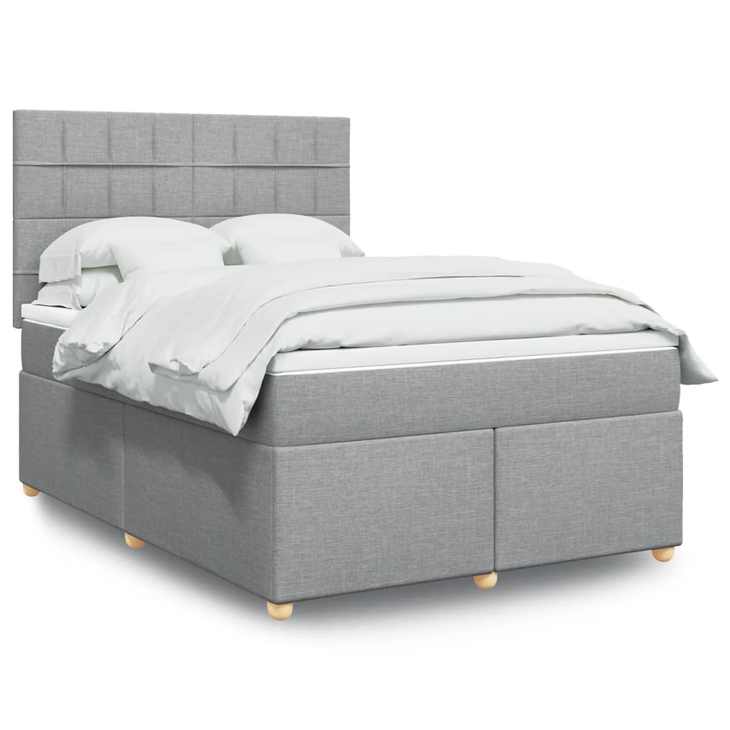 Boxspring met matras stof lichtgrijs 160x200 cm is nu te koop bij PeponiXL, paradijselijk wonen!