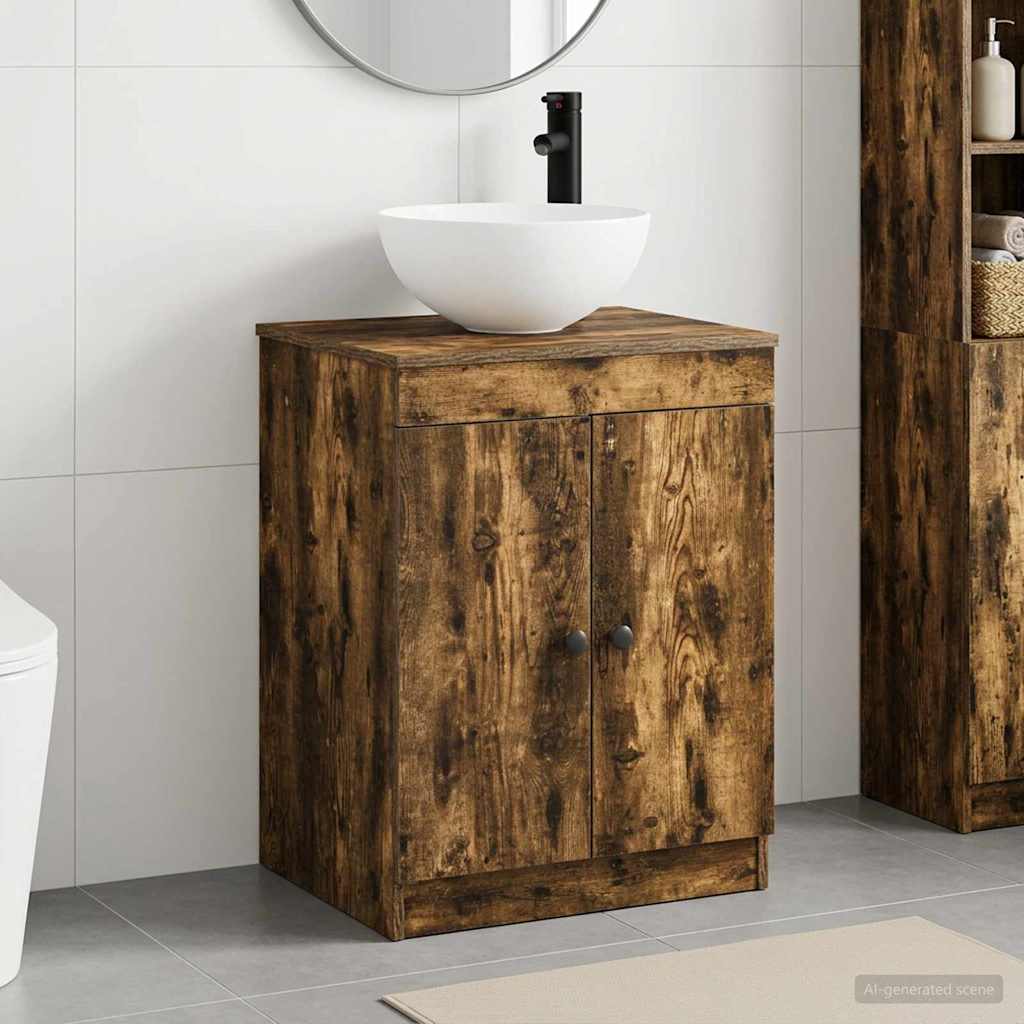 Badkamermeubelset Gerookt eiken Bewerkt hout is nu te koop bij PeponiXL, paradijselijk wonen!