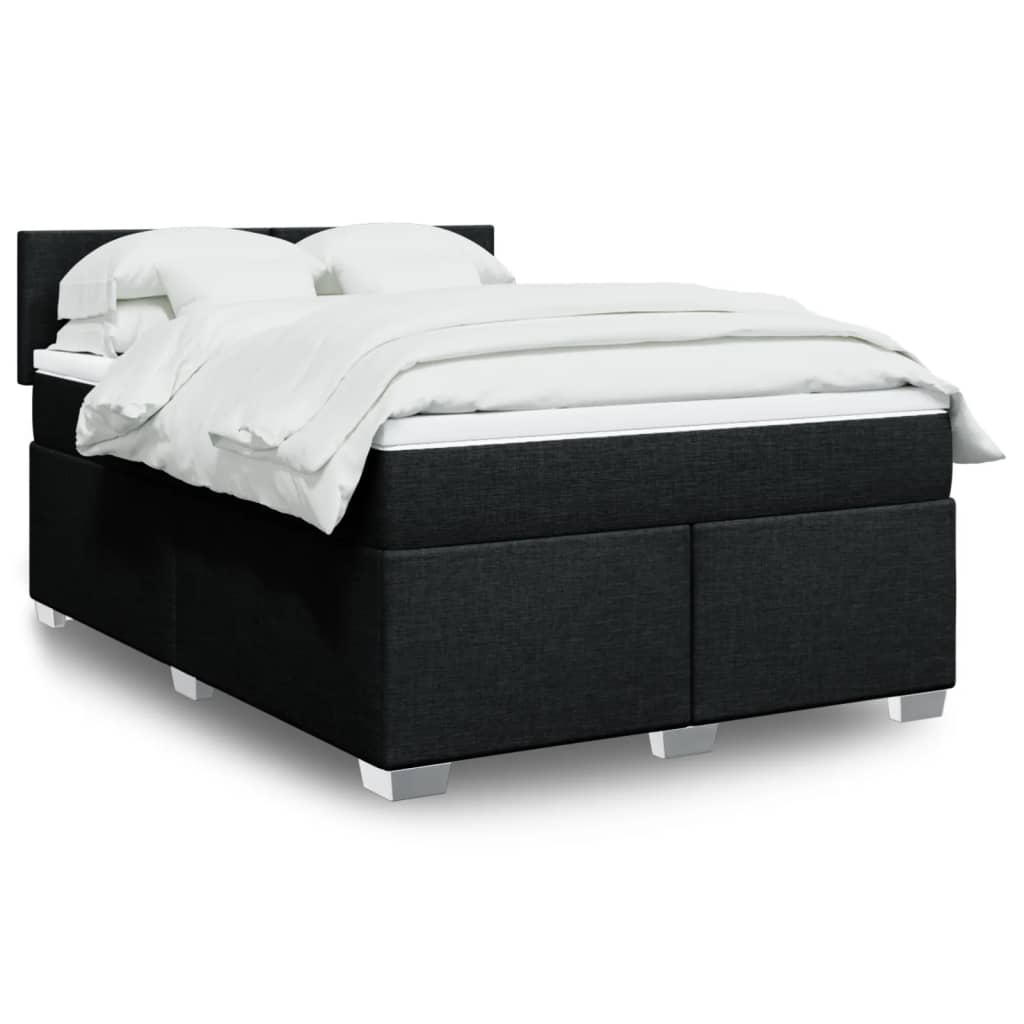 Boxspring met matras stof zwart 140x190 cm is nu te koop bij PeponiXL, paradijselijk wonen!