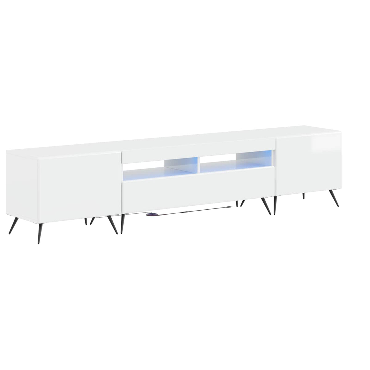 5-delige LED TV-kast Hoogglans Wit Bewerkt hout is nu te koop bij PeponiXL, paradijselijk wonen!