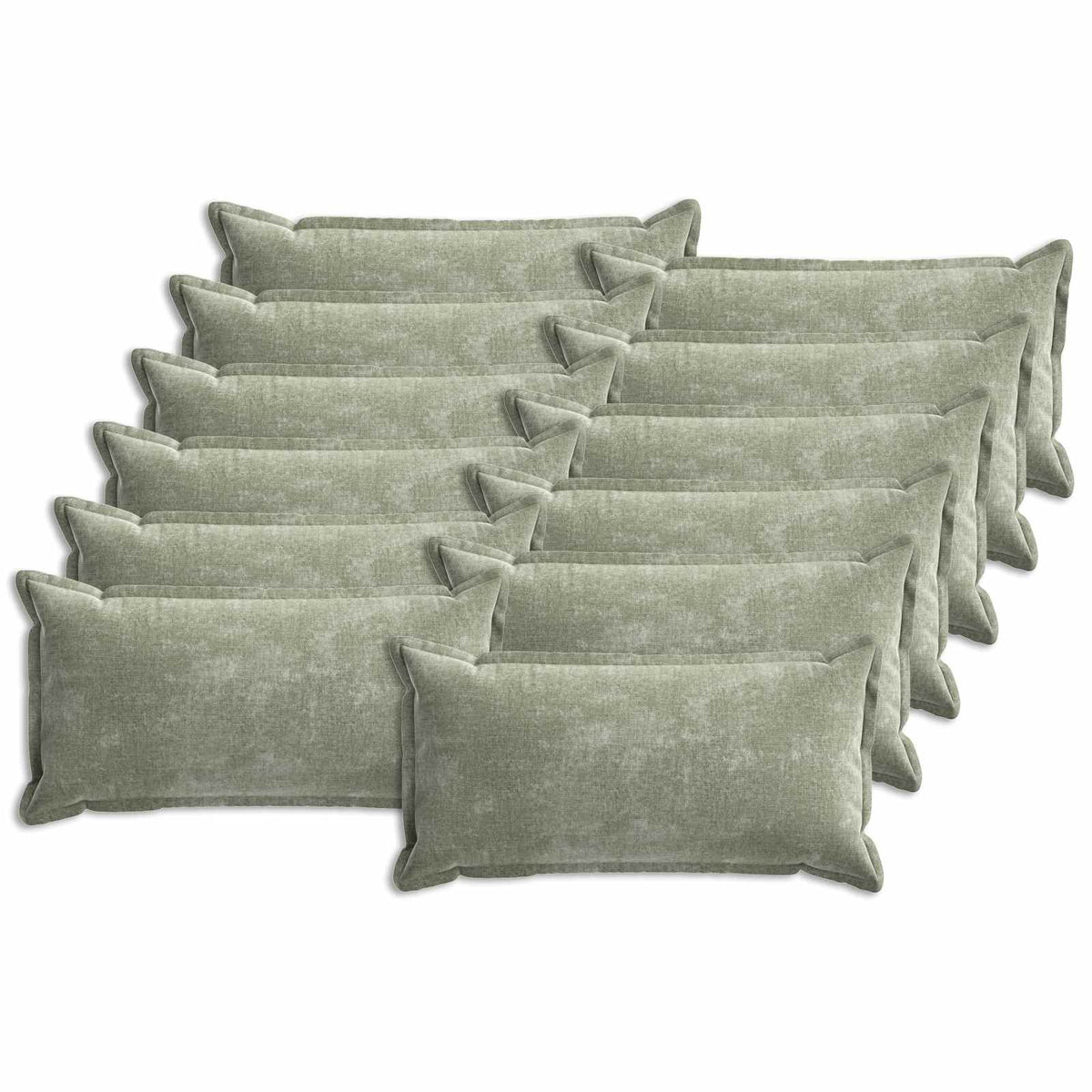 Kussensloop 12 st HOUTEN Groen 40 x 80 cm Chenille Stof is nu te koop bij PeponiXL, paradijselijk wonen!