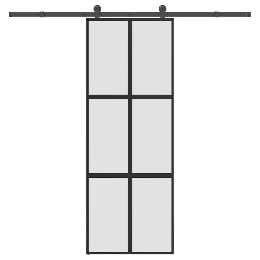Schuifdeur met beslag 76x205 cm gehard glas en aluminium is nu te koop bij PeponiXL, paradijselijk wonen!