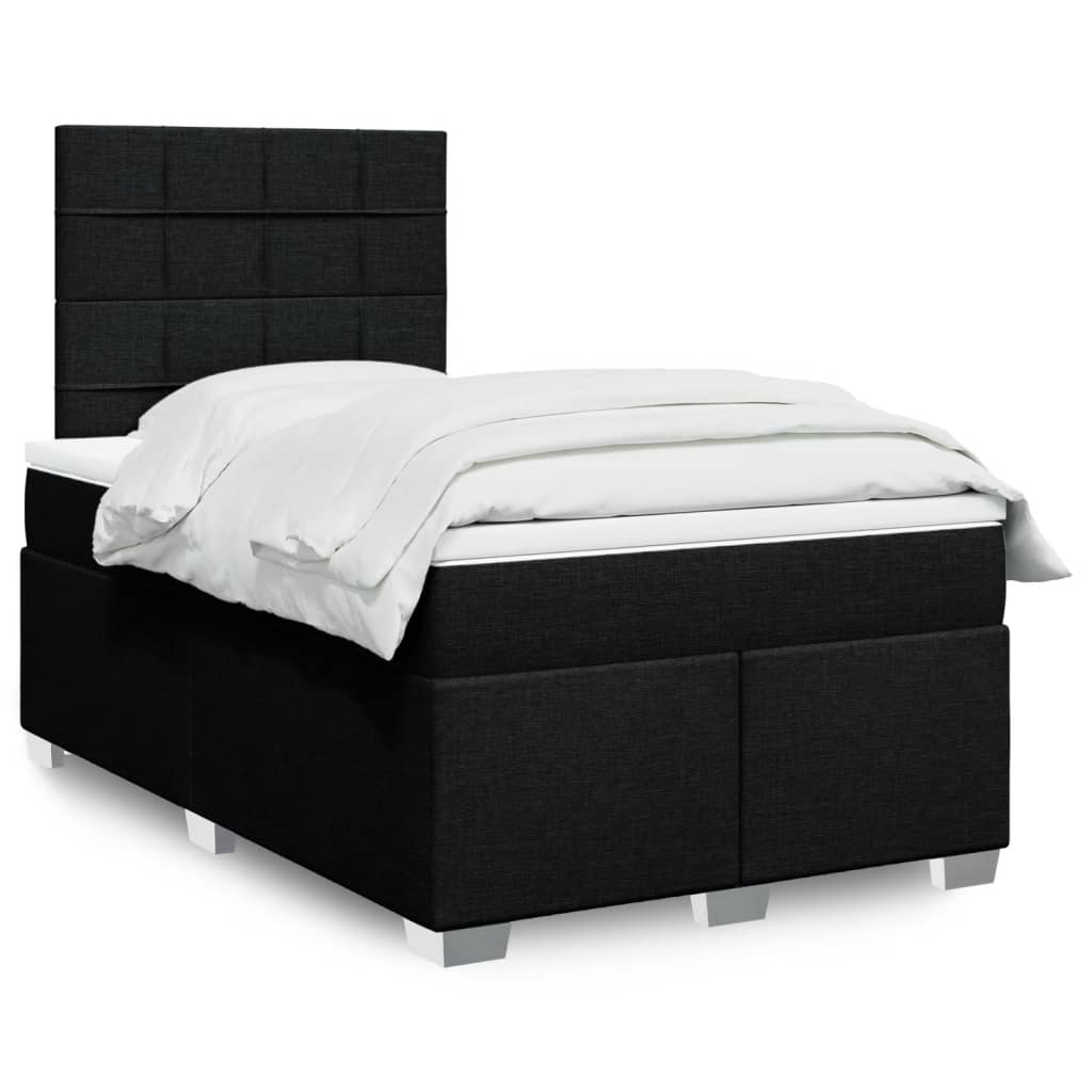Boxspring met matras stof zwart 120x190 cm is nu te koop bij PeponiXL, paradijselijk wonen!