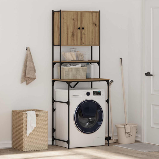 Wasmachinekast Artisan Eiken 68 x 48,5 x 194 cm Bewerkt hout is nu te koop bij PeponiXL, paradijselijk wonen!