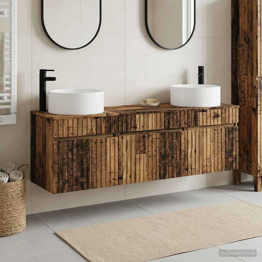 Badkamerkastenset 3 st Oud hout 49 x 44,5 x 65,5 cm is nu te koop bij PeponiXL, paradijselijk wonen!