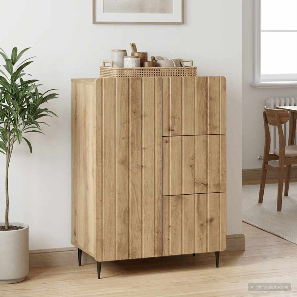 Dressoir Artisanaal eiken 66 x 34,5 x 91,5 cm Bewerkt hout is nu te koop bij PeponiXL, paradijselijk wonen!