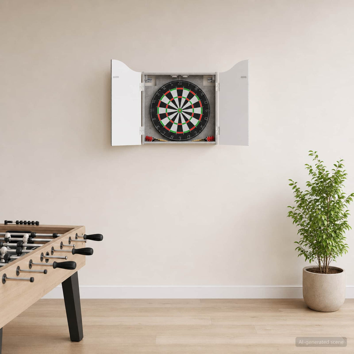 Dartbord Kabinet Betongrijs 56 x 12 x 63 cm Bewerkt hout is nu te koop bij PeponiXL, paradijselijk wonen!