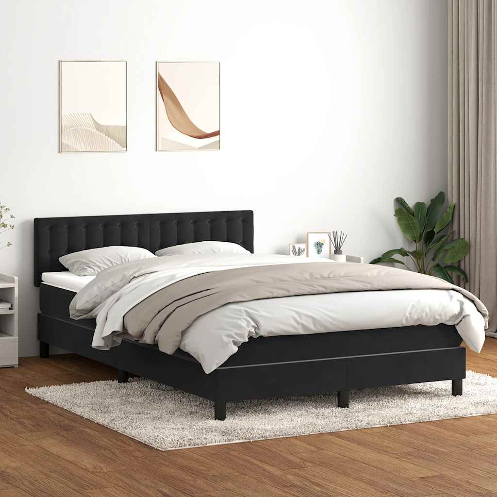 Boxspring met matras fluweel zwart 160x210 cm is nu te koop bij PeponiXL, paradijselijk wonen!