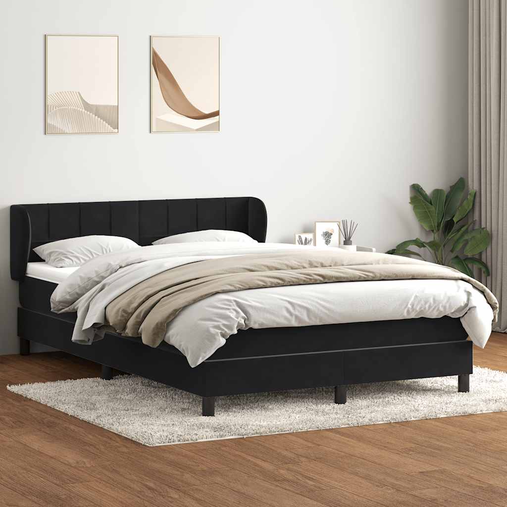Boxspring met matras fluweel zwart 160x210 cm is nu te koop bij PeponiXL, paradijselijk wonen!