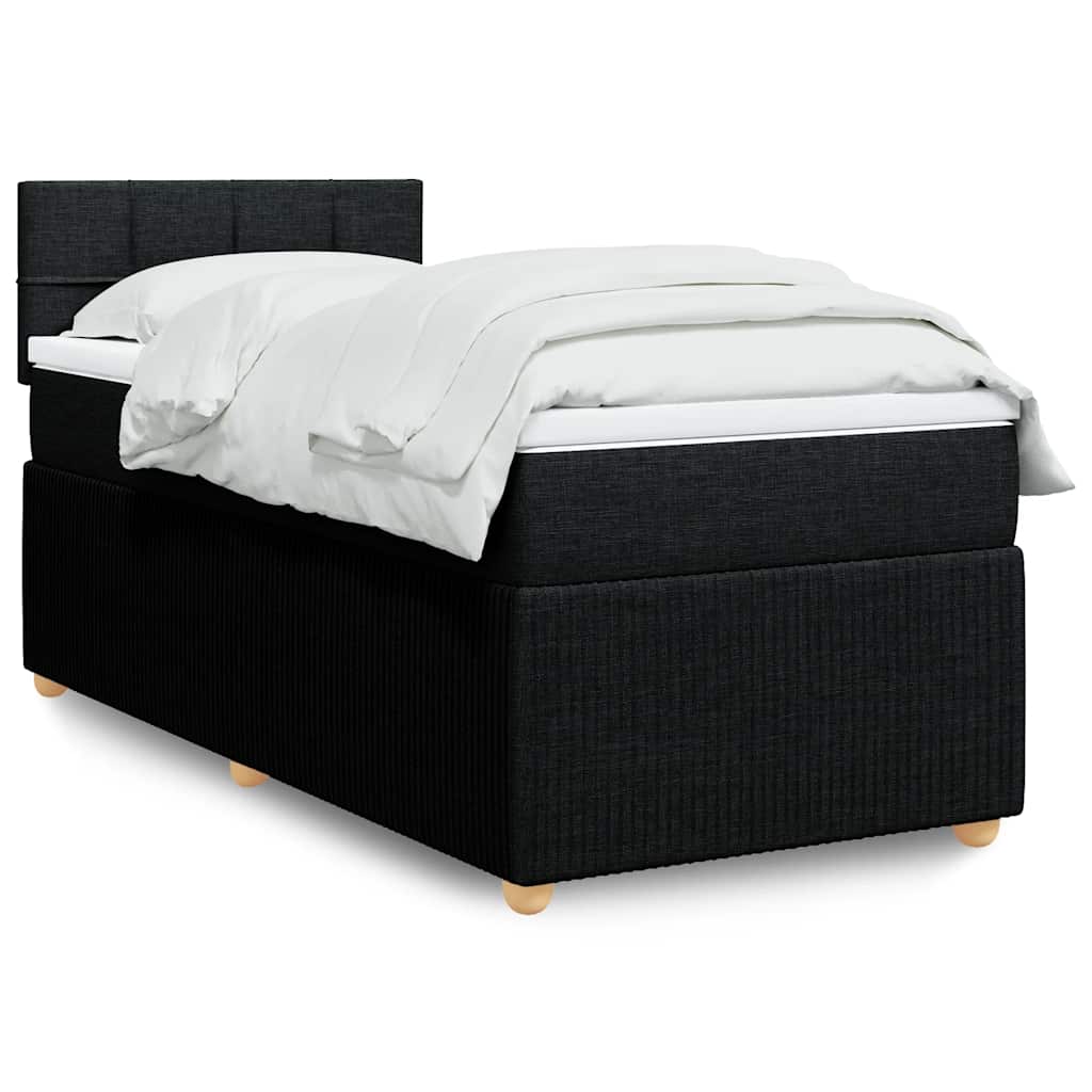 Boxspring met matras stof zwart 90x200 cm is nu te koop bij PeponiXL, paradijselijk wonen!