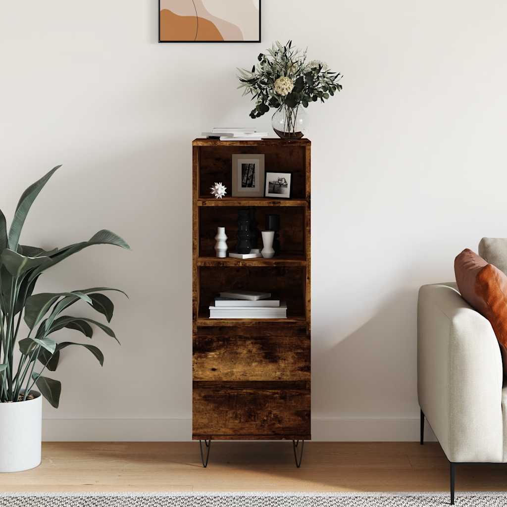 Hoge kast 40x36x110 cm bewerkt hout gerookt eiken is nu te koop bij PeponiXL, paradijselijk wonen!