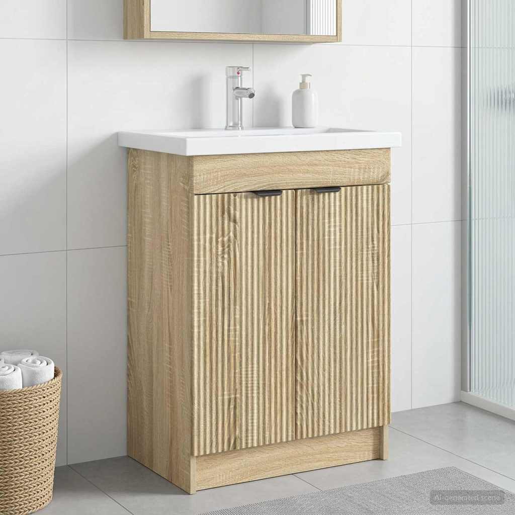 Badkamer onder wastafel kast Sonoma Eiken 78,5 x 37,5 x 81 cm is nu te koop bij PeponiXL, paradijselijk wonen!