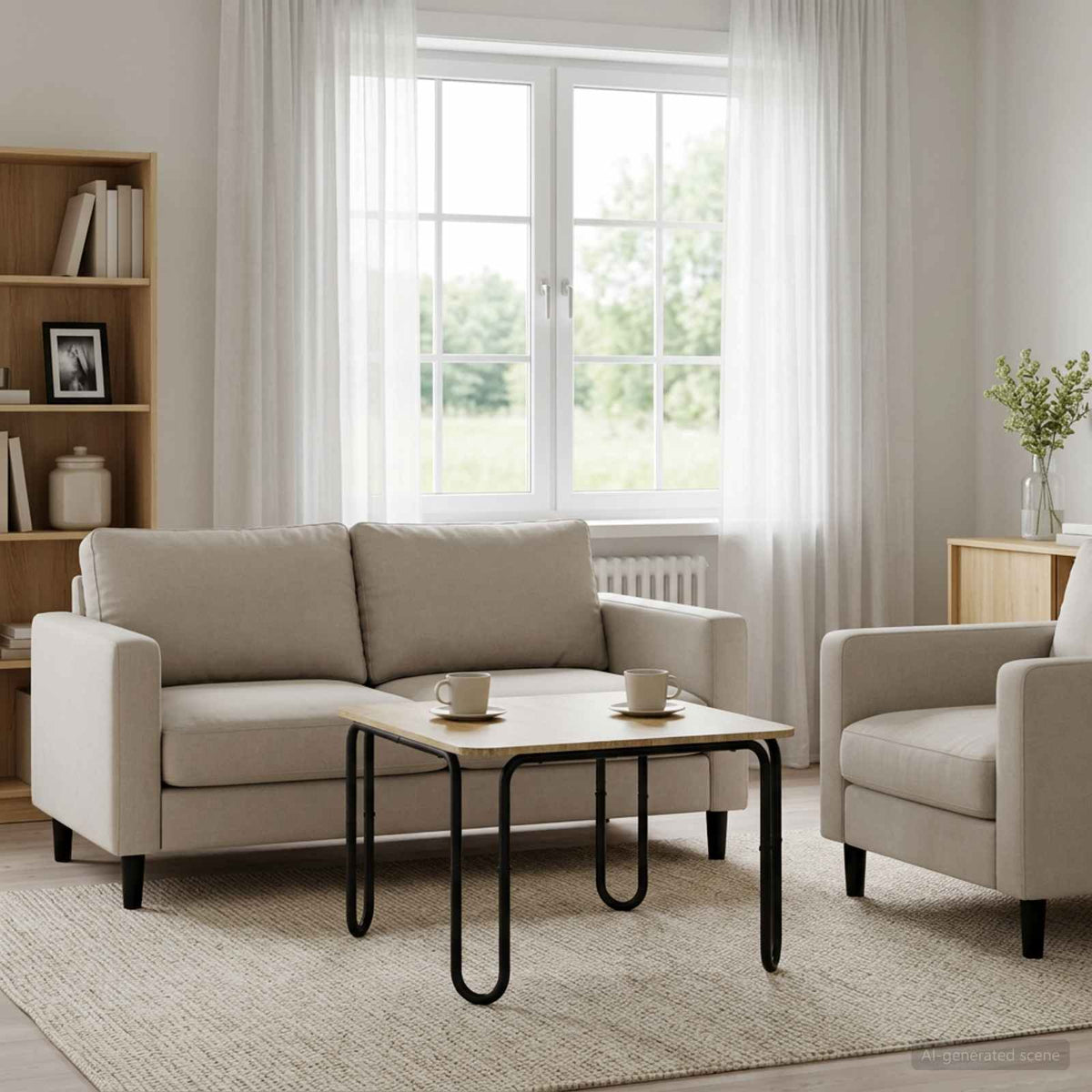 Salontafel Sonoma Eiken 59 x 59 x 45 cm Bewerkt hout is nu te koop bij PeponiXL, paradijselijk wonen!