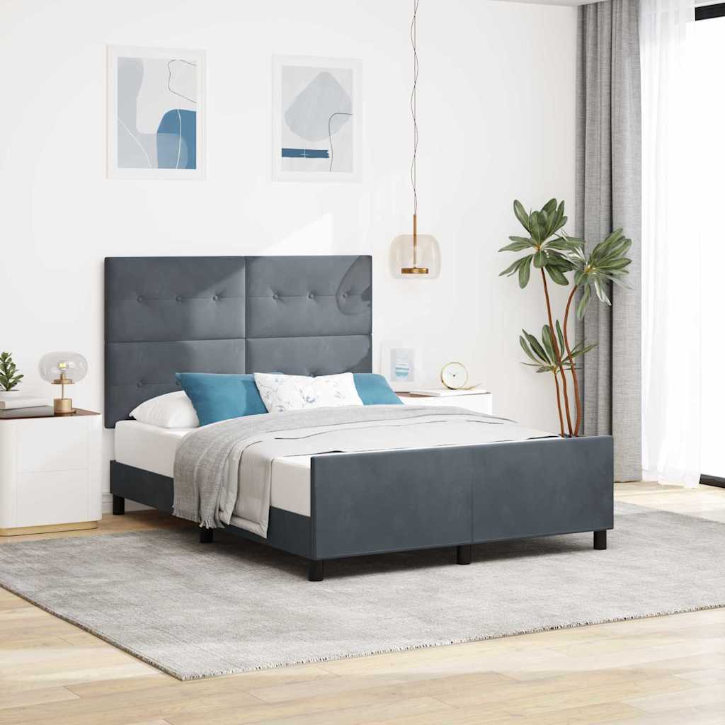 Boxspringbed met hoofdeinde Donkergrijs 160 x 200 cm Fluweel is nu te koop bij PeponiXL, paradijselijk wonen!