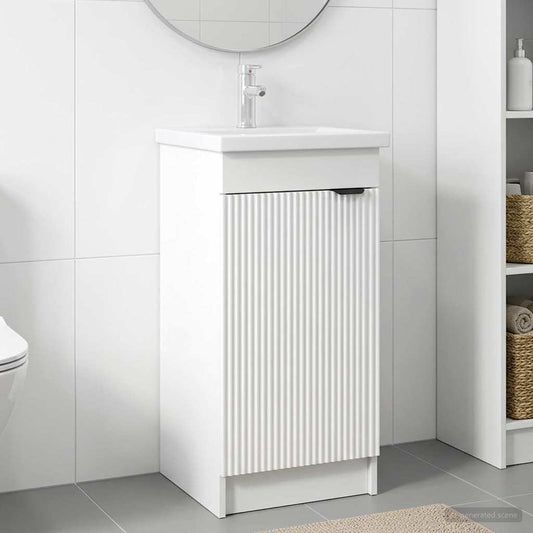 Badkamermeubel met Wasbak Wit 42 x 40 x 84,5 cm Bewerkt hout is nu te koop bij PeponiXL, paradijselijk wonen!