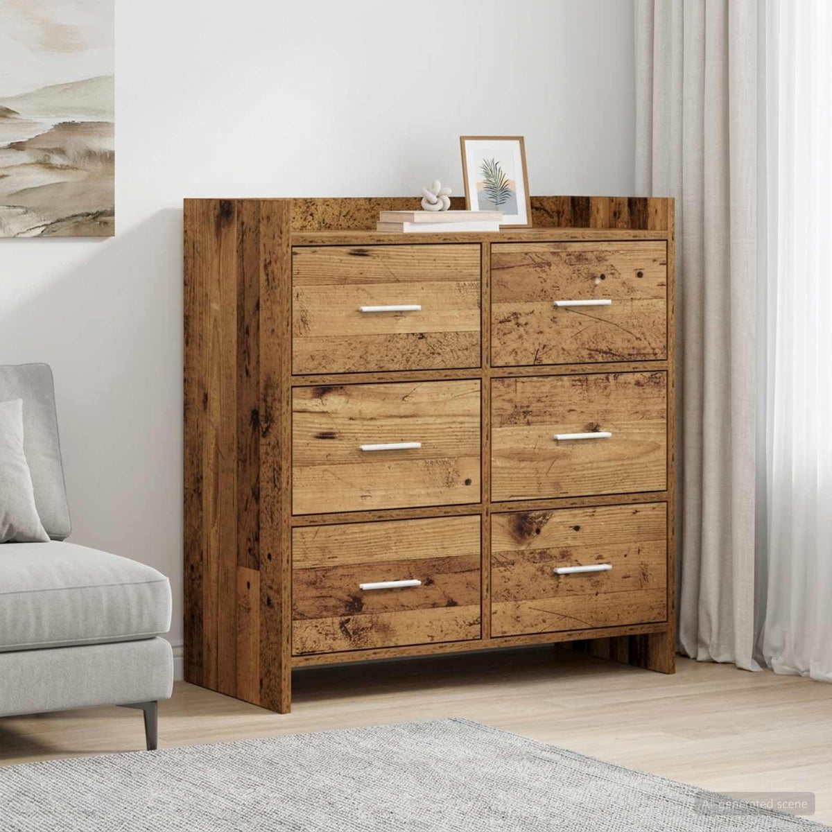 Dressoir Oud hout 75 x 33 x 80 cm Bewerkt hout is nu te koop bij PeponiXL, paradijselijk wonen!