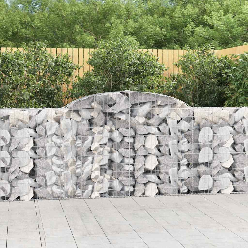 Schanskorven 8 st gewelfd 300x30x100/120 cm ijzer is nu te koop bij PeponiXL, paradijselijk wonen!