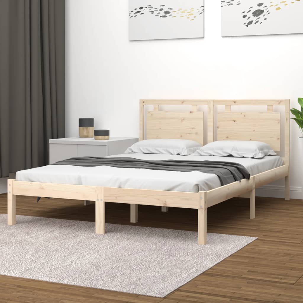 Bedframe massief hout 150x200 cm is nu te koop bij PeponiXL, paradijselijk wonen!