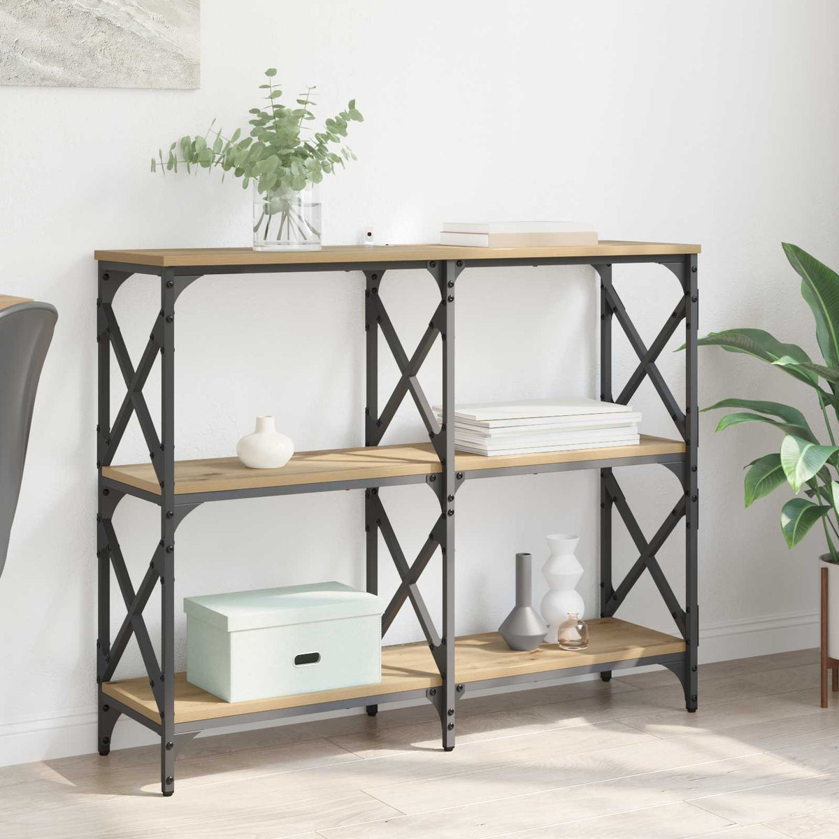 Wandtafel Artisan Eiken 100 x 28 x 80,5 cm Bewerkt hout is nu te koop bij PeponiXL, paradijselijk wonen!
